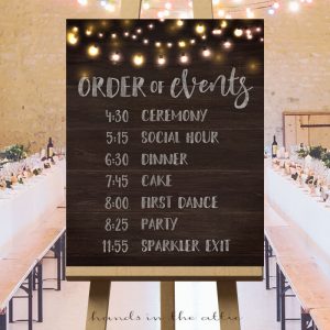 agenda wedding reception